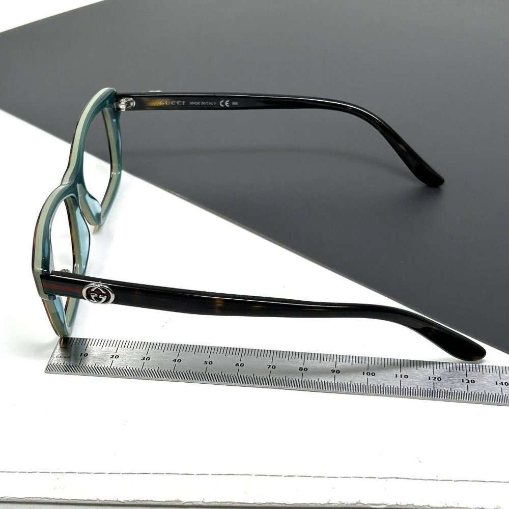 Gucci Eyeglasses GG 3562 LA2 Havana on Green Cat Eye Frame Italy 53[]14 140 - Picture 11 of 13